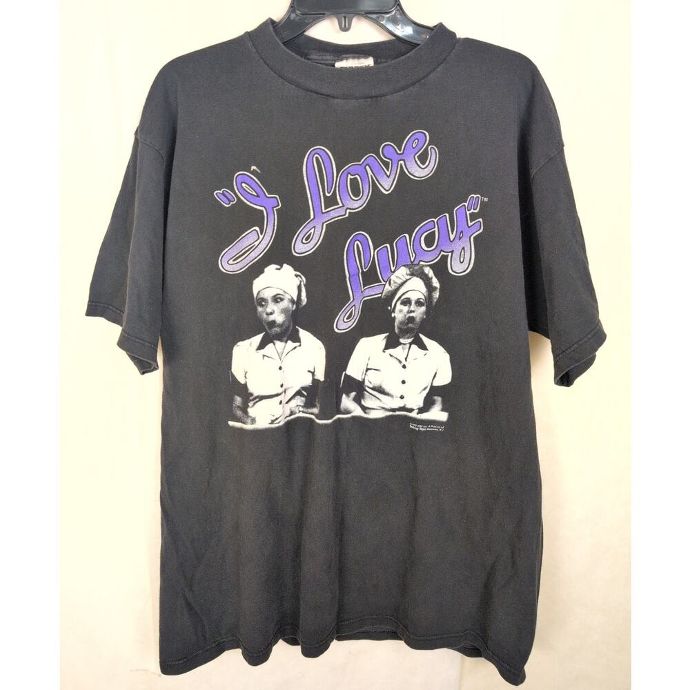 Vintage 1992 I Love Lucy black tshirt Size XL Classic Fangear Lucille Ball 50s